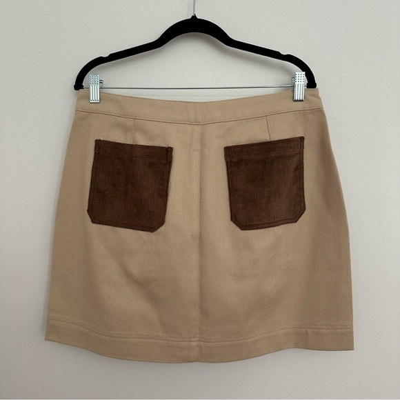 NWT WASILLA UTILITY MINI SKIRT Tan and Brown Mini Skirt with Pockets size 10 - Picture 10 of 10